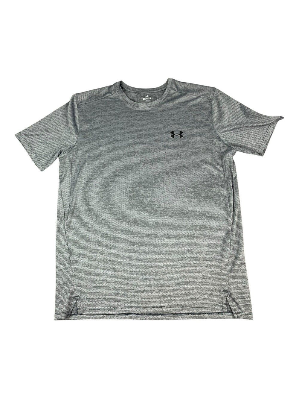 Under Armour Athletic Running Shirt, Crew Neck, Heather Gray, Men’s Small